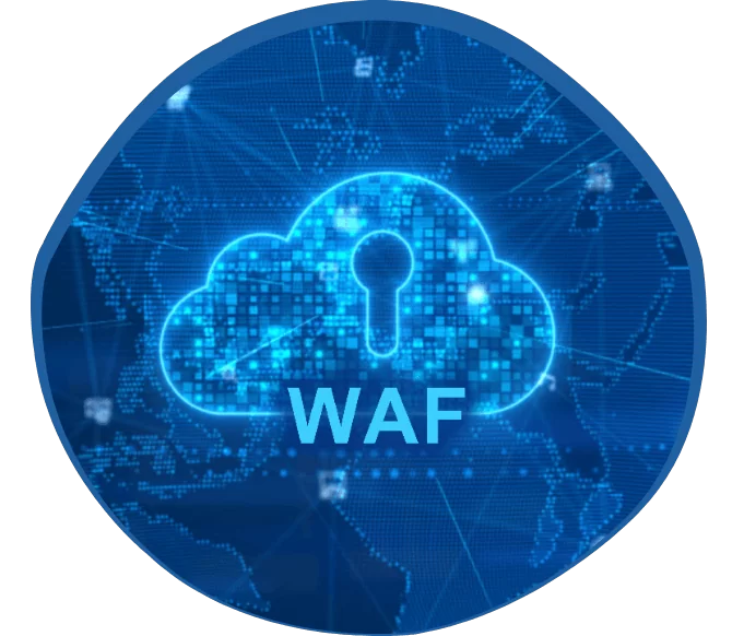 Nube con cerradura que representa el firewall de aplicaciones web