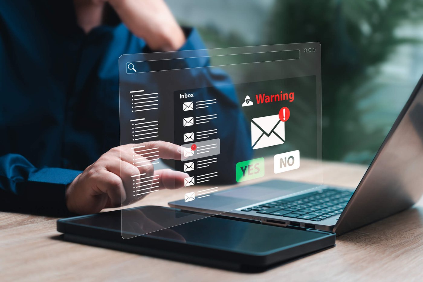 Person spotting a suspicious email in their inbox